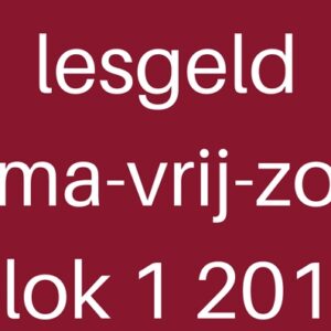 Blok 1 2018 - maandag, vrijdag, zondag - 15 lessen
