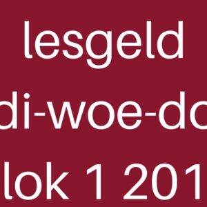 Blok 1 2018 - dinsdag, woensdag, donderdag - 16 lessen