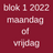 Blok 1 2022 - 15 lessen (lesdag maandag of vrijdag)